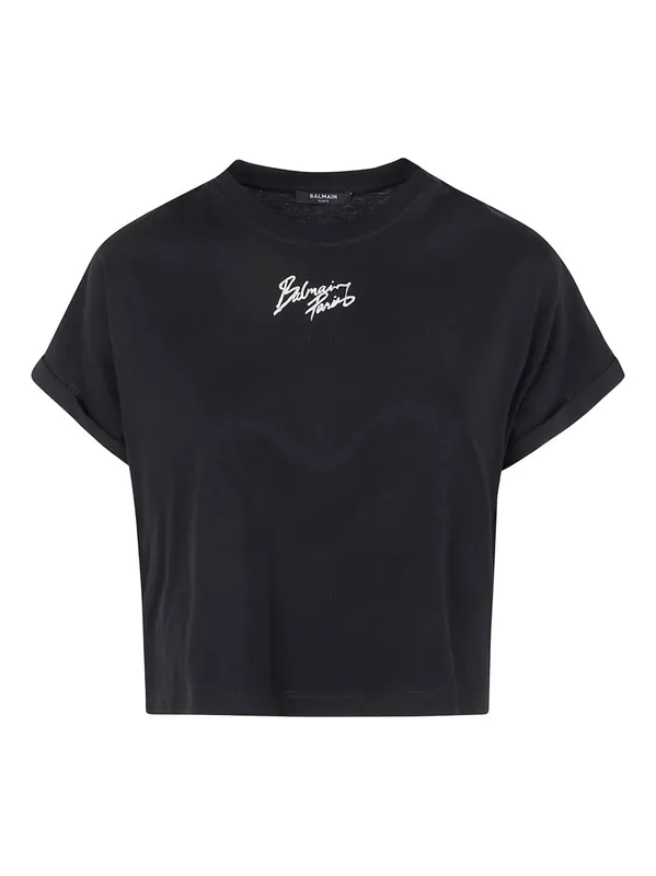 Logo Cotton Cropped T-Shirt