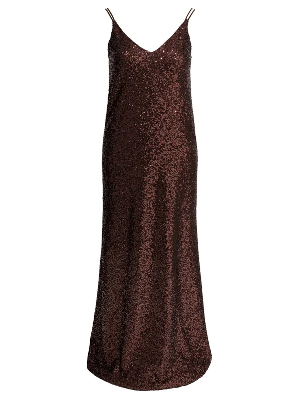Long Sequined Dress Dresses Brown - Semper