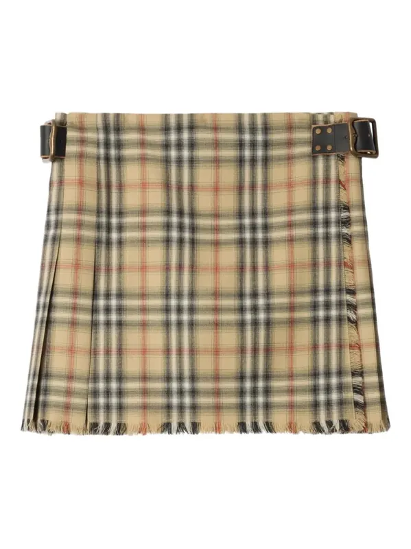 Check Wool Mini Kilt - Burberry London England