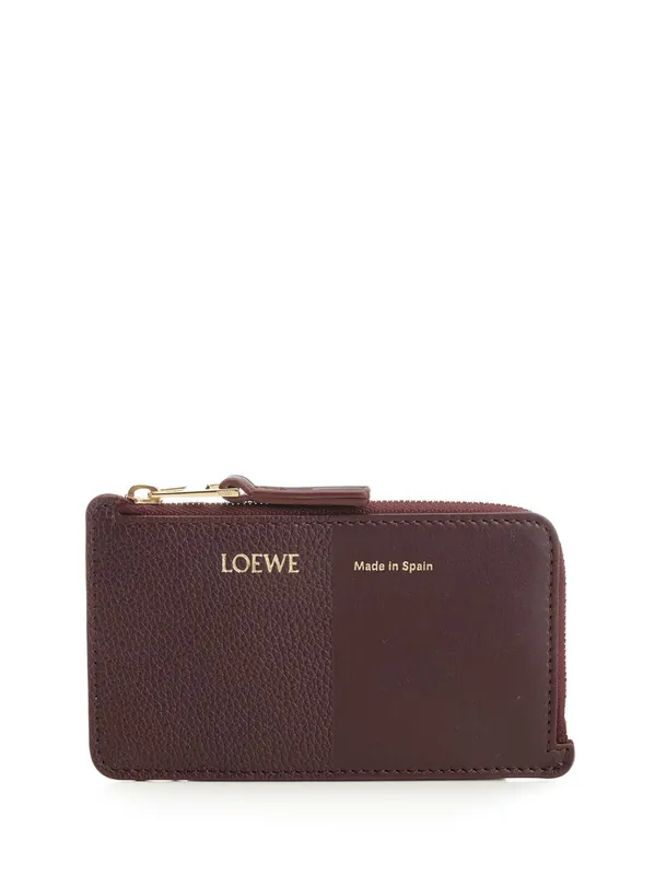 Card Holder With Coin Pocket Wallets Bordeaux - Loewe