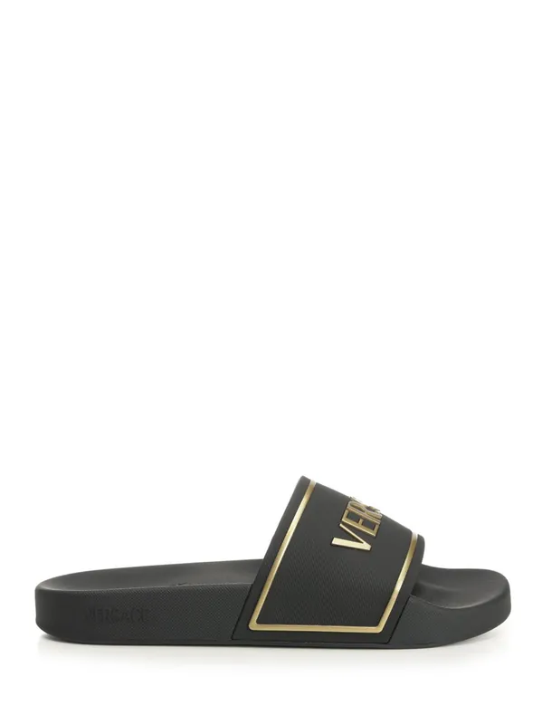 Rubber Slides Scarpe Basse Black - Versace