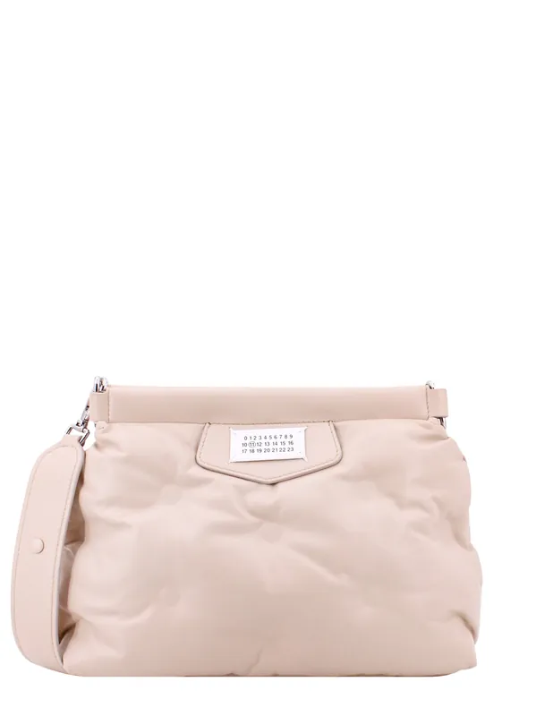 Leather Shoulder Bag With Iconic Logo Label On The Front - Maison Margiela