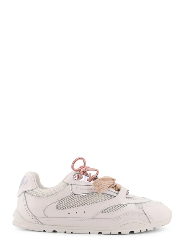 Yulia Mesh Sneakers With Leather Inserts - Pinko
