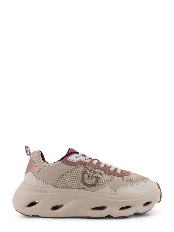 Nylon Sneakers With Leather Inserts - Pinko