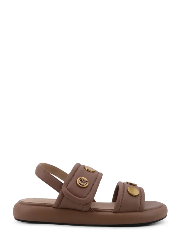 Fiona Flat Leather Sandals - Pinko