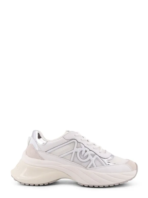 Ariel 33 Leather Sneakers With Nylon Inserts - Pinko