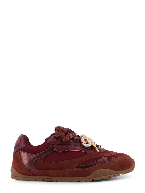 Yulia Suede Sneakers With Nylon Inserts - Pinko