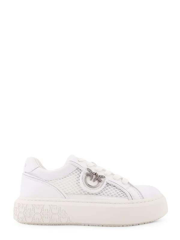Yoko Leather Sneakers With Mesh Inserts - Pinko