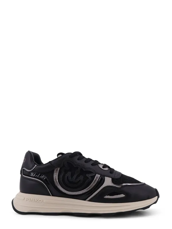 Zoe Leather Sneakers With Mesh Inserts - Pinko