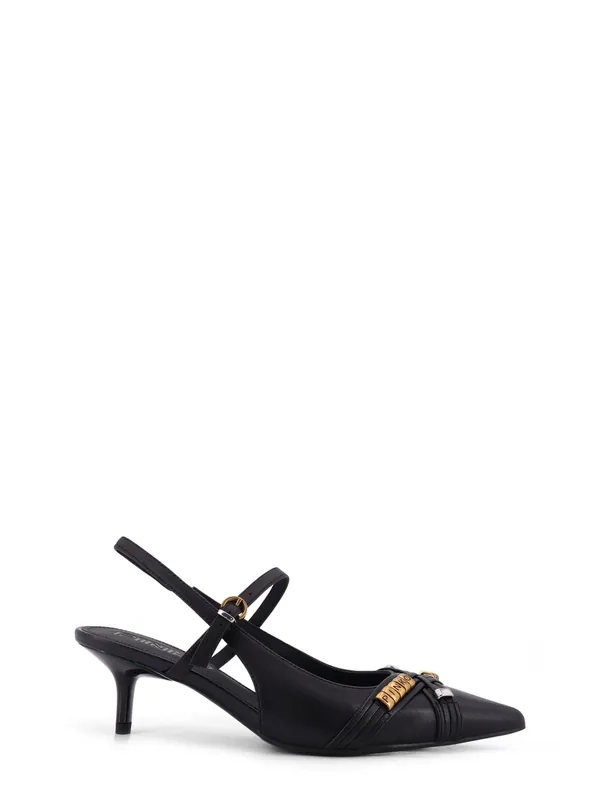 Gloria 18 Leather Pumps With Metal Lettering Detail - Pinko