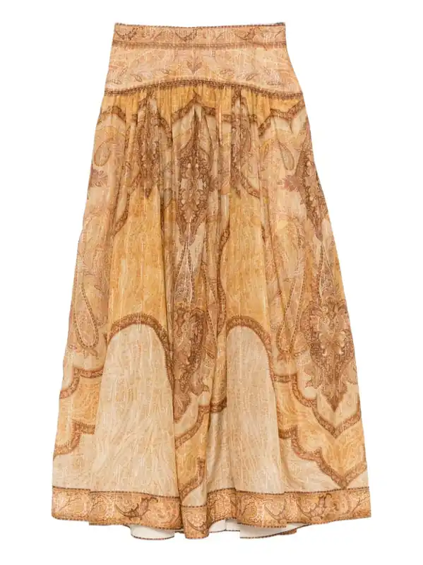Wanderlust Cotton And Silk Maxi Skirt - Zimmermann
