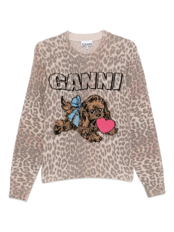 Wool Crewneck Sweater - Ganni