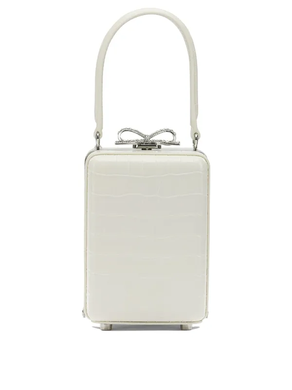 Leather Mini Handbag Handbags White - Self-Portrait