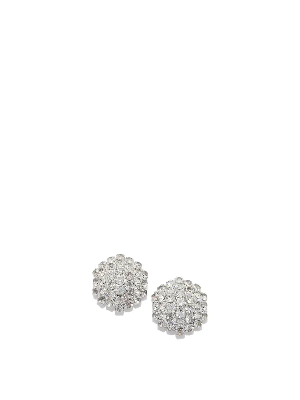 Earrings With Crystals Jewels Silver - Self-Portrait