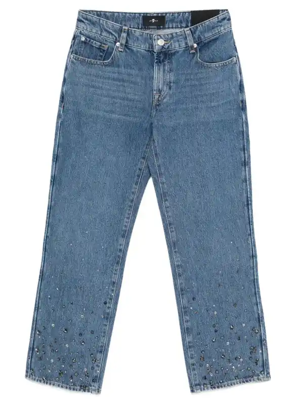 Calie Embellished Ankle-Length And Straight Leg Jeans