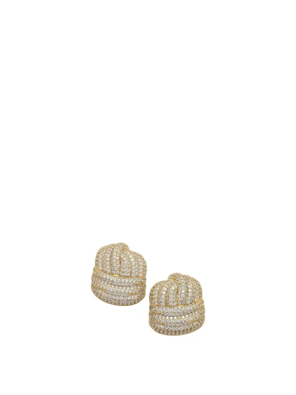 Crystal Knot Earrings Jewels Gold - Self-Portrait