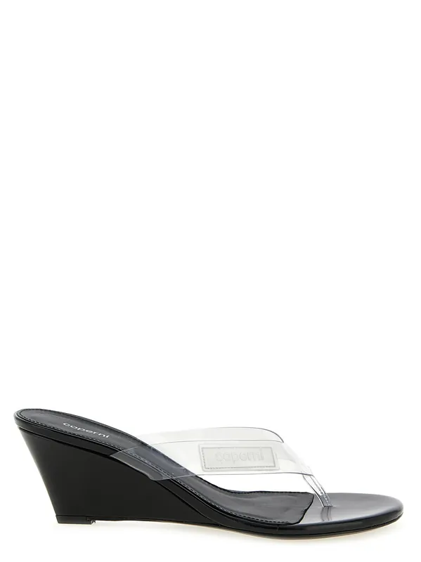 Logo Patch Sandals Wedges Transparent - Coperni
