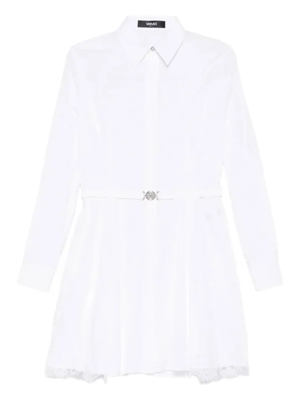 Belted Cotton Shirt Dress - Versace