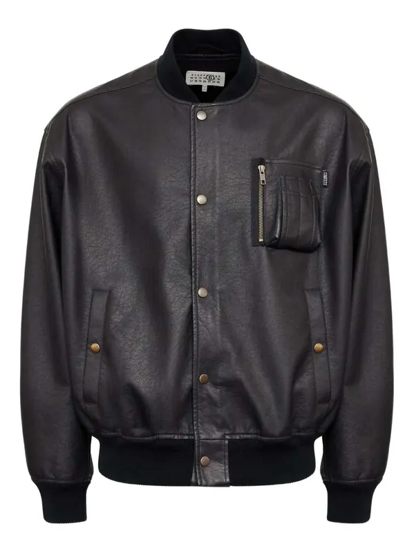 Faux Leather Bomber Jacket - MM6 Maison Margiela