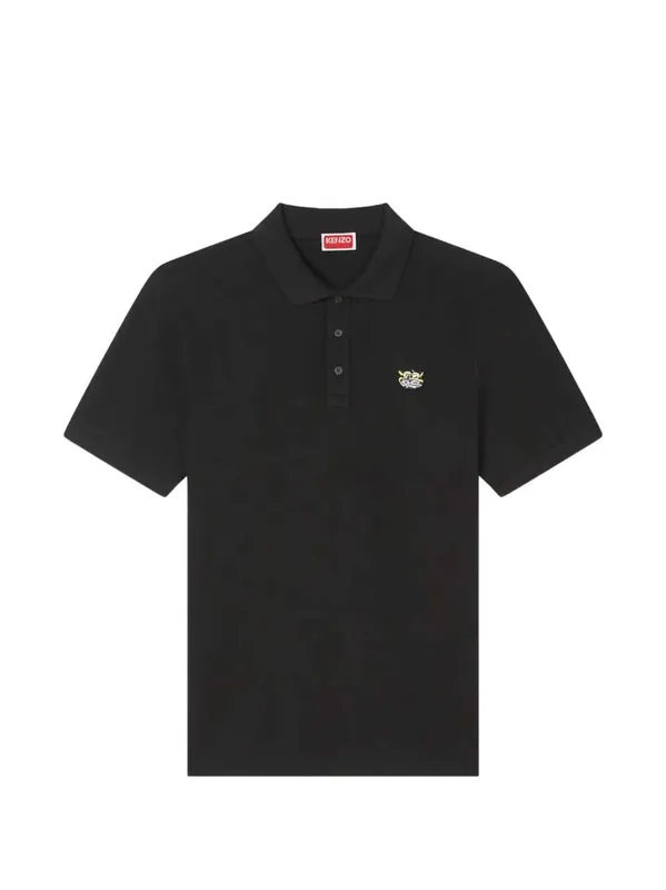 Cotton Polo Shirt With Logo Appliqué - Kenzo