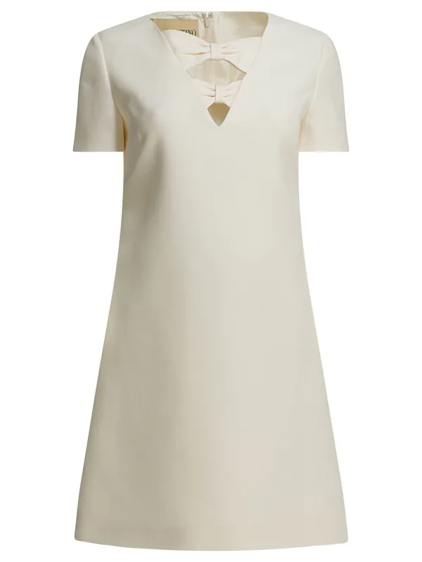 Wool Blend Short Dress Dresses White - Valentino Garavani