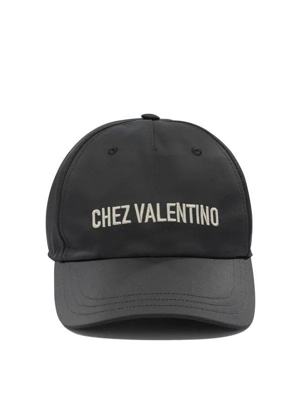 Baseball Cap With Logo Hats Black - Valentino Garavani