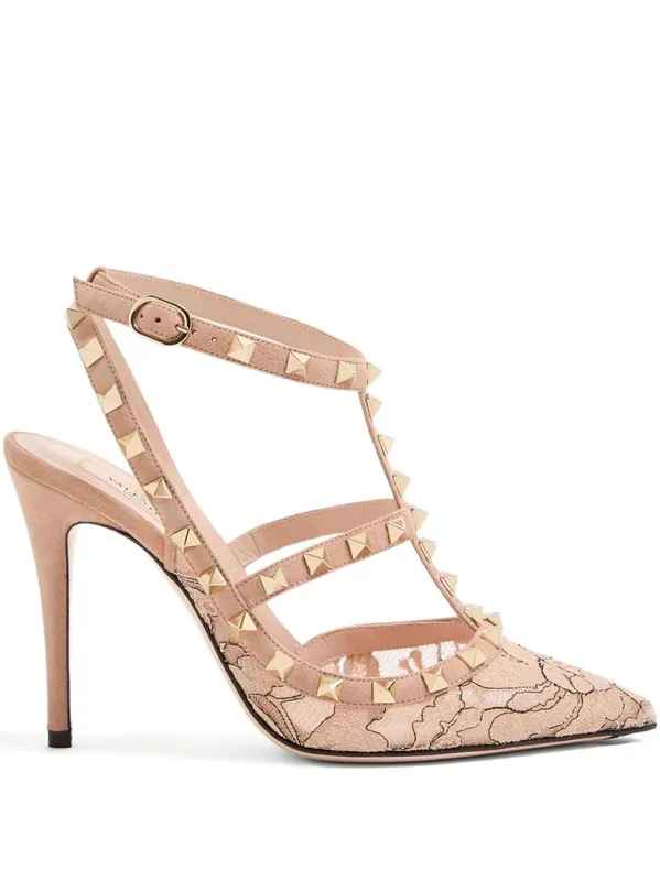 Rockstud Lace Pumps - Valentino Garavani
