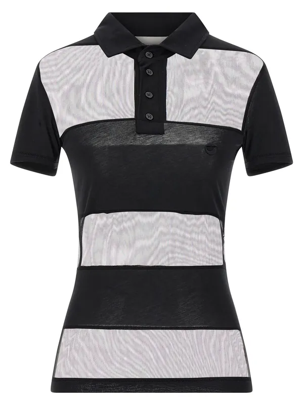 Sheer Striped Polo Black - Coperni