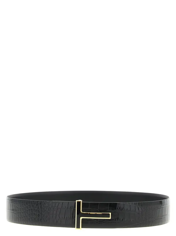 Reversible Crocodile Belt Belts Black - Tom Ford
