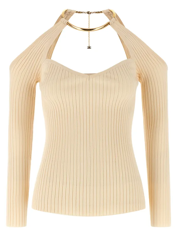 Necklace Sweater Sweaters And Cardigans Beige - Elisabetta Franchi