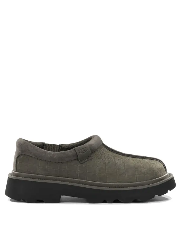 Tasman Lug Embossed Loafers & Slippers Grey - UGG