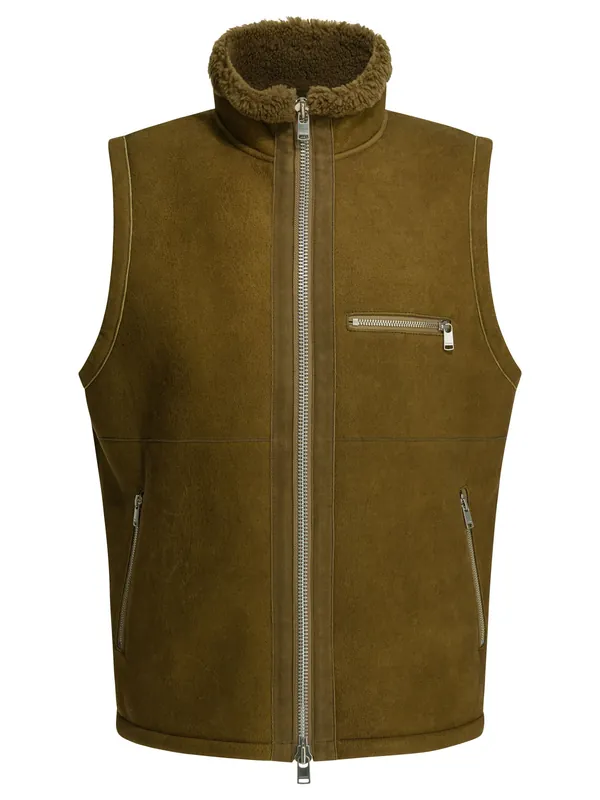 Shearling Sleeveless Jacket Jackets And Coats Brown - Nonnative