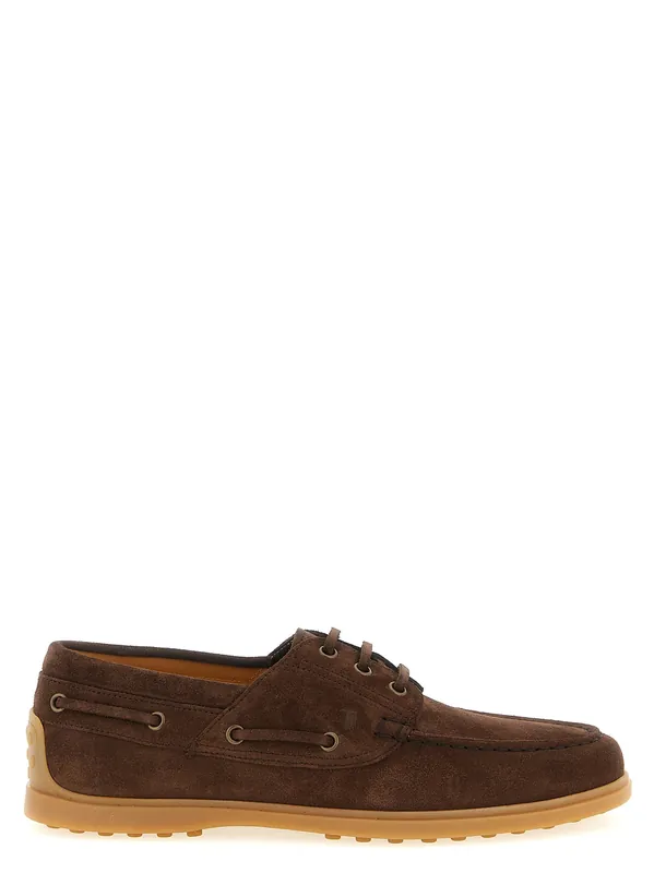 Suede Boat Shoe Loafers Brown - Tod's