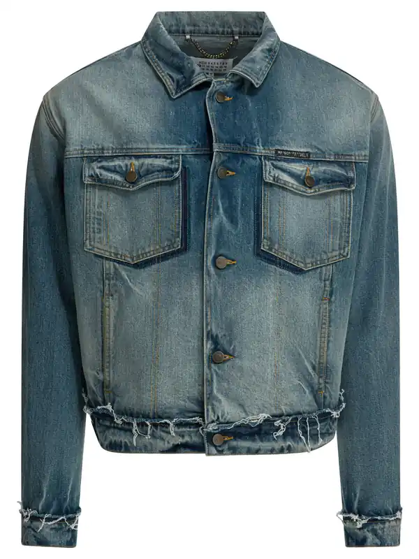 Worn Denim Efect Jacket Jackets And Coats Blue - Maison Margiela