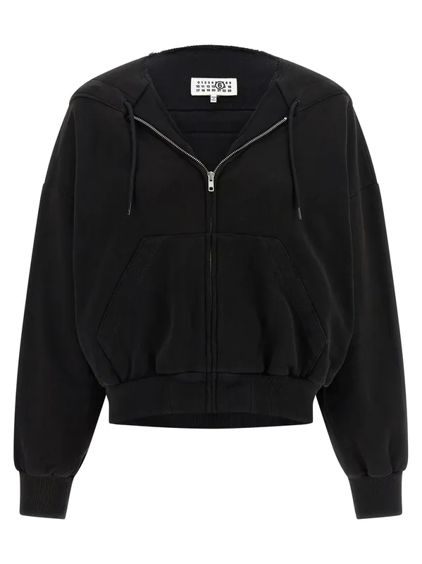 Trompe L'Oeil Hoodie Sweatshirt Black - MM6 Maison Margiela