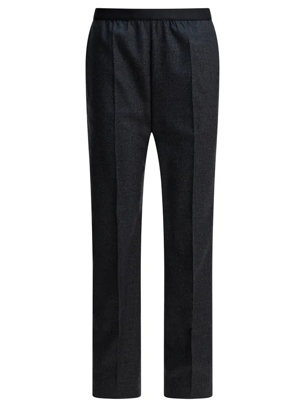 Straight-Leg Pants In Wool Trousers Grey