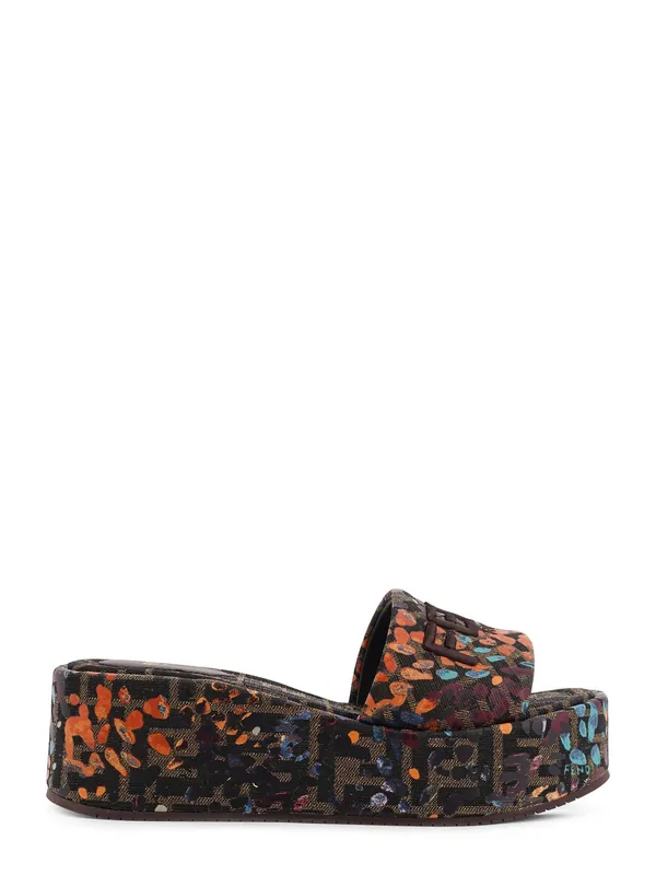Ff Fabric Sandals With Multicolor Detail - Fendi