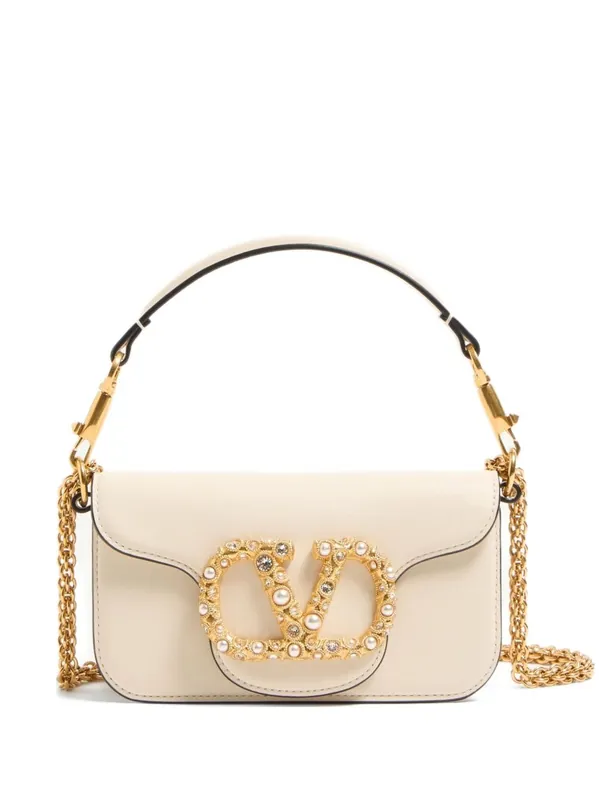 Locò Small Leather Shoulder Bag With Jewel - Valentino Garavani