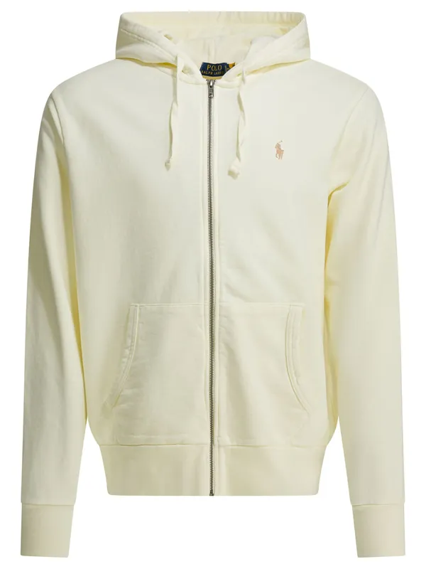 Sweatshirt With Zipper And Logo Sweatshirts White - Polo Ralph Lauren