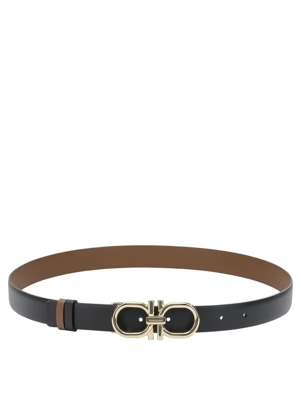 Leather Belt With Hooks Belts Brown - Ferragamo