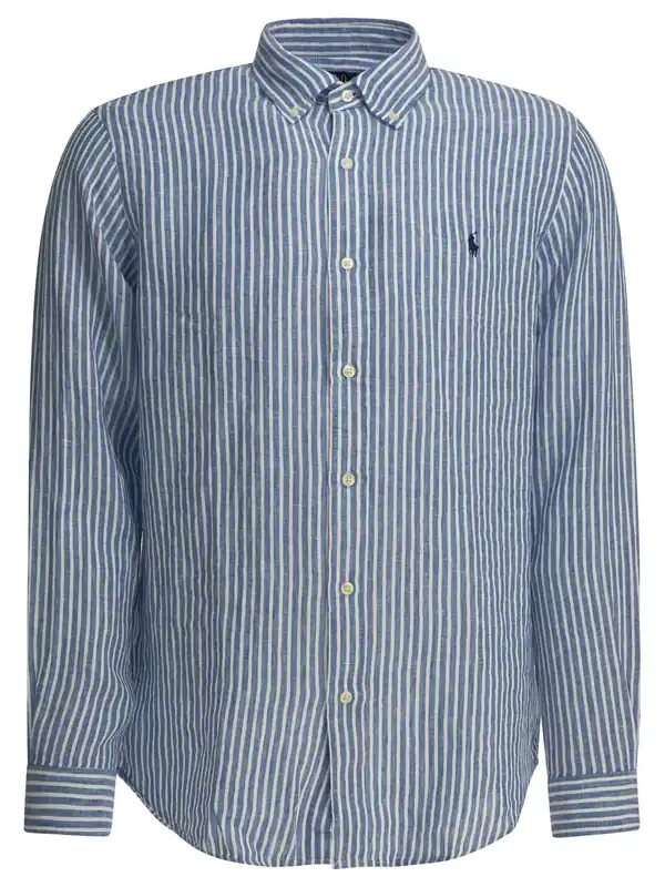Custom-Fit Casual Shirt With Logo Shirts Light Blue