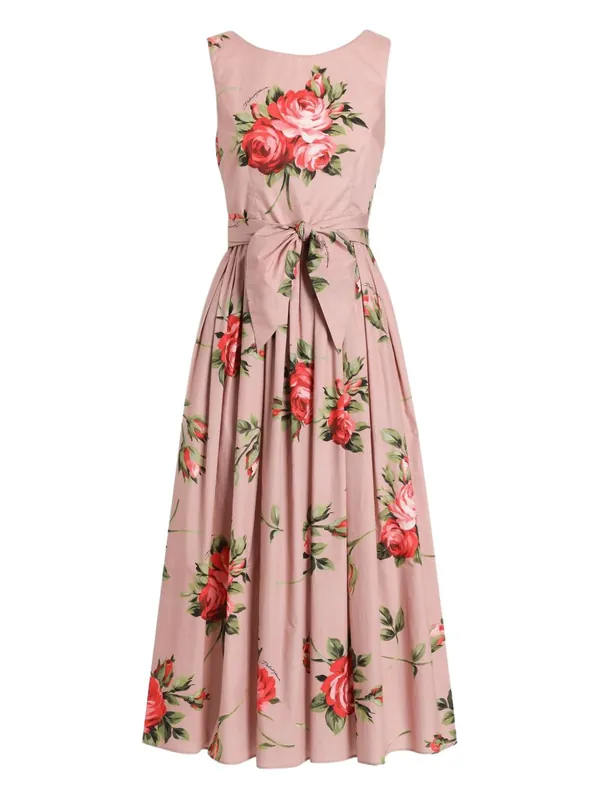Roses Bouquet Print Long Dress - Dolce & Gabbana