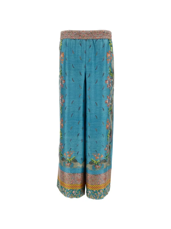Printed Silk Trousers - Pierre Louis Mascia