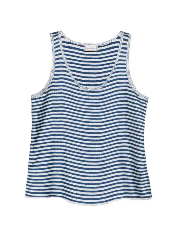 Striped Silk Tank Top - Pierre Louis Mascia