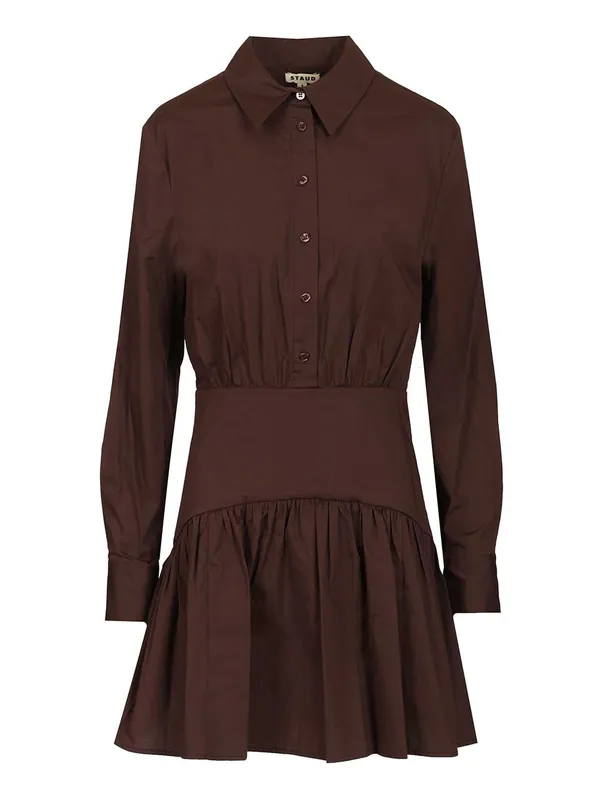 Rocco Mini Dress Dresses Brown - Staud