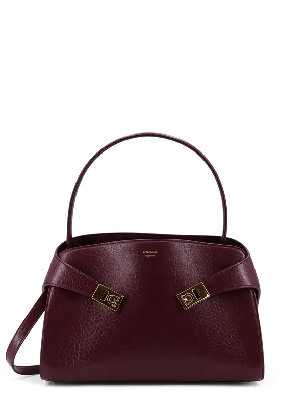 Hug Leather Crossbody Bag With Engraved Logo On The Front - Ferragamo