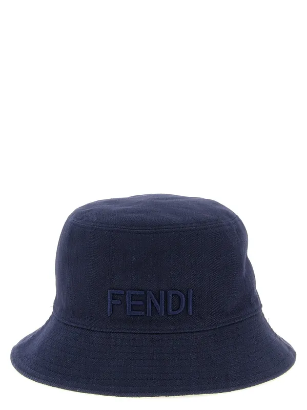 Reversible Denim Bucket Hat Hats Blue - Fendi