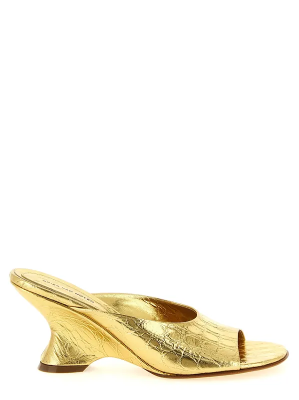 Curved Wedge Mules Wedges Gold - Dries Van Noten