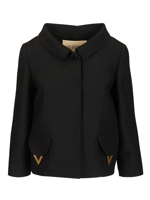 Crepe Jacket Jackets Black - Valentino Garavani