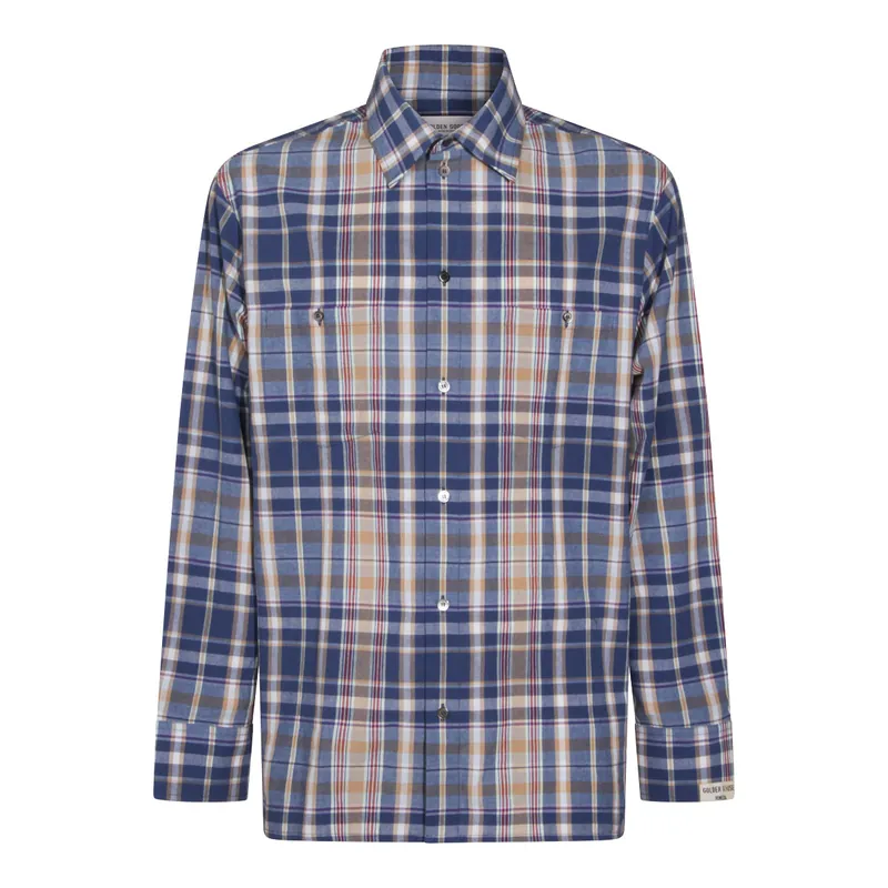 Shirts New Wheat/Indigo Blue/Old Red - Golden Goose